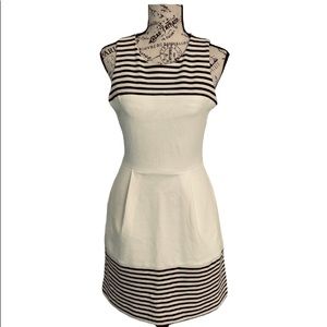 Women's Madewell Verse Striped Stretch Dress With Pockets  Black & Cream…